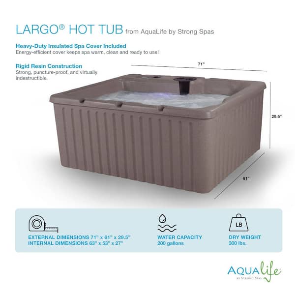 AquaLife Largo LS 3-4 Person 22 Stainless Jet 120V Plug and Play