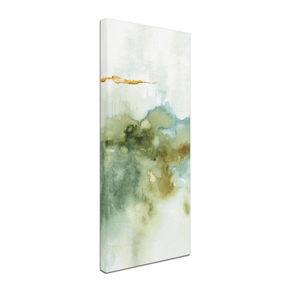 Green and Gold Abstract Canvas Wall Art, 15x20 Inch