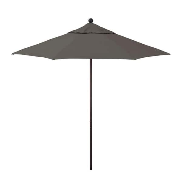 California Umbrella 7.5 ft. Bronze Aluminum Market Patio Umbrella with Fiberglass Ribs and Push-Lift in Zinc Pacifica Premium