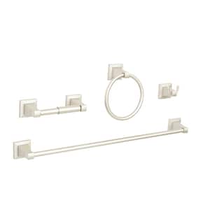 Fast Fit Juliette 4-Piece Bath Hardware Set with 24 in. Towel Bar, Toilet Paper Holder, Towel Ring & Double Towel Hook