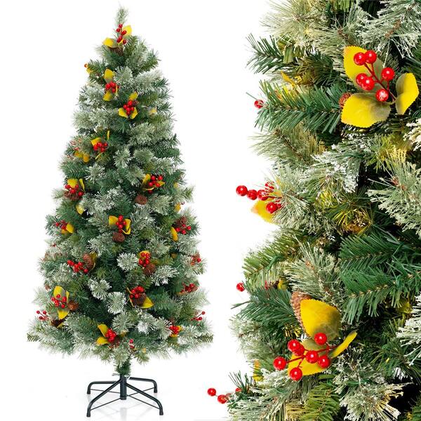 5 ft. Green PreLit Artificial Christmas Tree with 453 Branch Tips 230 Warm White LED Lights