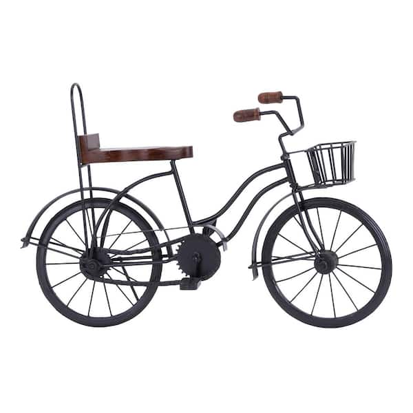 Litton Lane 3 in. x 12 in. Black Metal Bike Sculpture