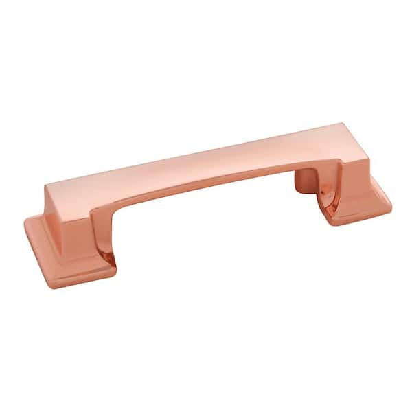 HICKORY HARDWARE Studio Collection 3 in. and 96 mm C/C Polished Copper Cabinet Door and Drawer Cup Pull (10-Pack)