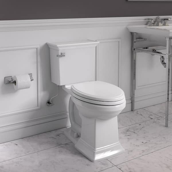 Town Square S 2-Piece 1.28 GPF Single Flush Elongated Toilet in White (Seat Not Included)