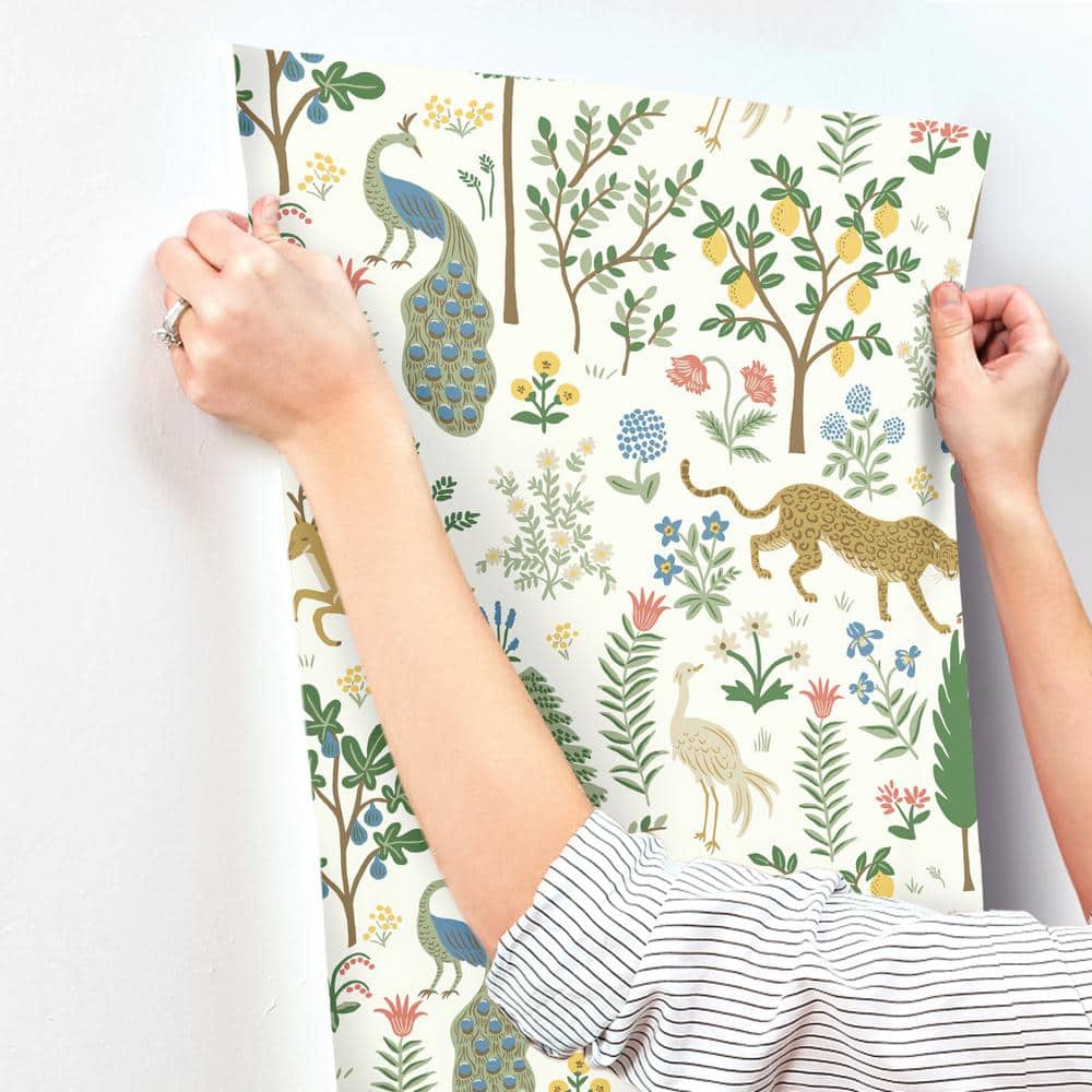 White and Brown Non-Woven Forest Scene Wallpaper