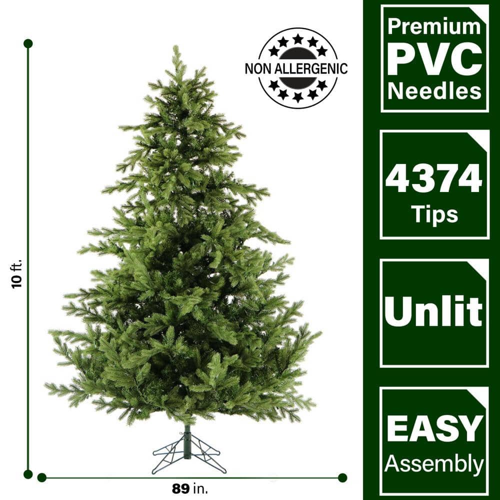 Foxtail Pine 10' Green Artificial Christmas Tree with Metal Base