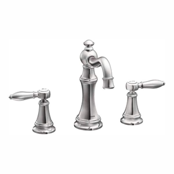 MOEN Weymouth 8 in. Widespread 2-Handle High-Arc Bathroom Faucet Trim Kit in Chrome (Valve Not Included)