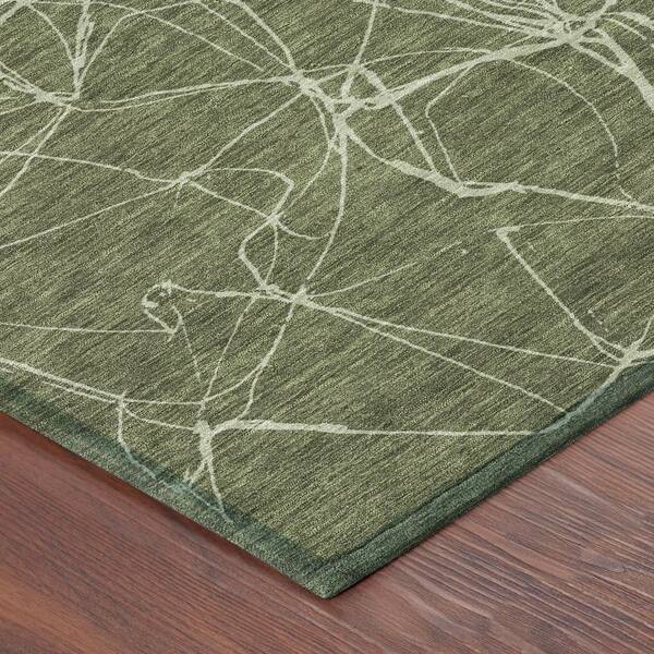 Chantille Machine Washable Indoor/Outdoor Abstract ACN2826 Olive 10 ft. x 14 ft. Area Rug