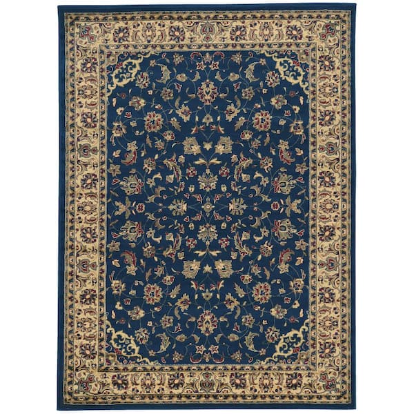 Unbranded Castello Navy 3 ft. x 5 ft. Traditional Oriental Floral Area Rug