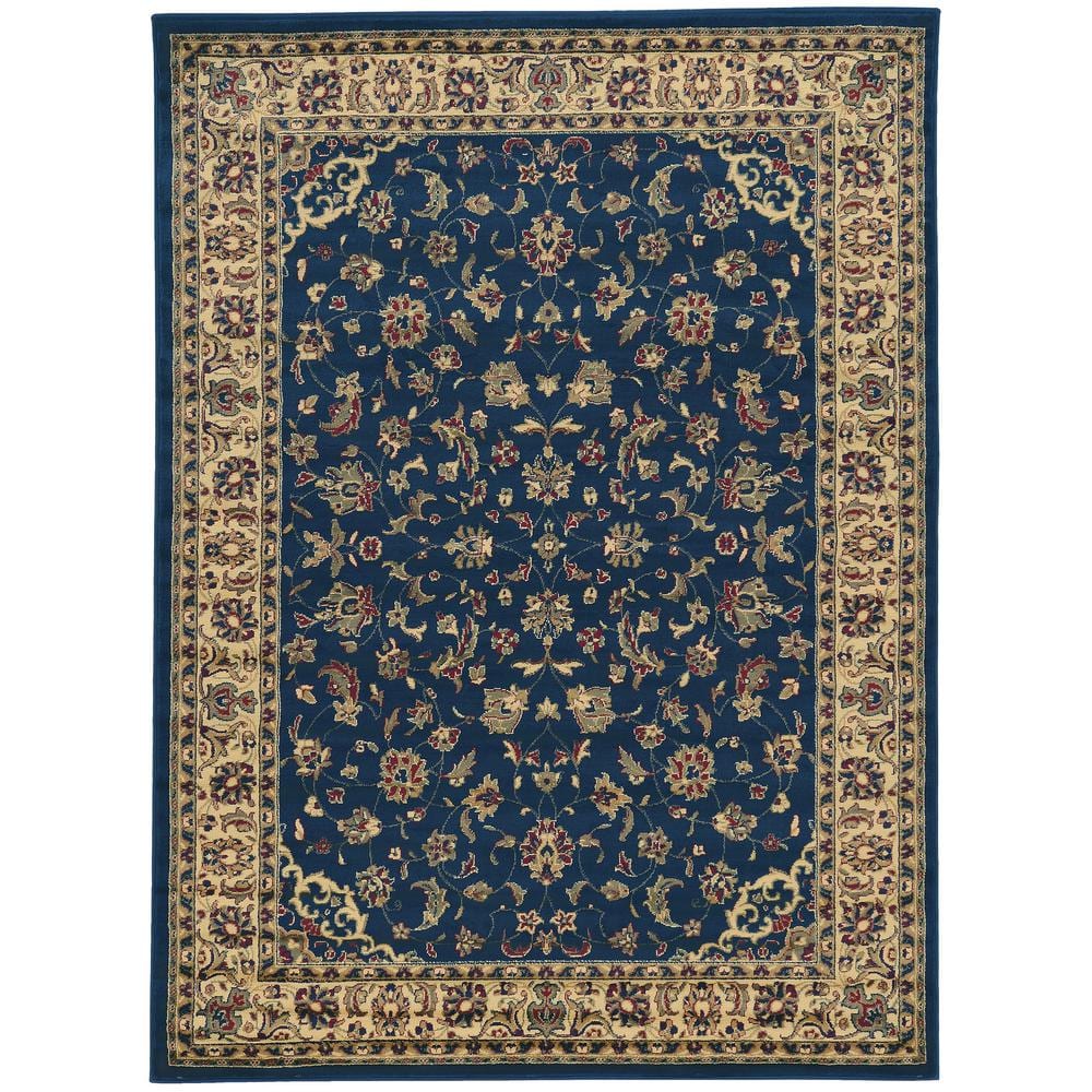Castello Navy 5 ft. x 7 ft. Traditional Oriental Floral Area Rug