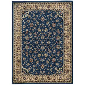 Castello Navy 5 ft. x 7 ft. Traditional Oriental Floral Area Rug