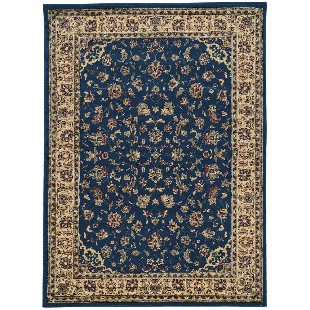 Castello Navy 8 ft. x 11 ft. Traditional Oriental Floral Area Rug