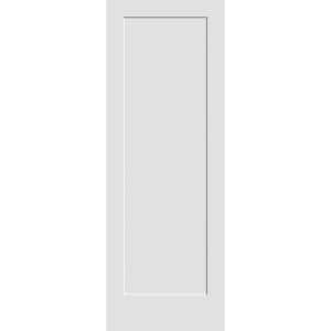 24 in. x 84 in. 1 Panel Solid Wood White Primed Smooth MDF Interior Door Slab