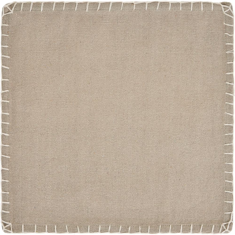 Windy 15 in. x 15 in. Beige Embroidered Edge Square Cotton Placemats (Set o