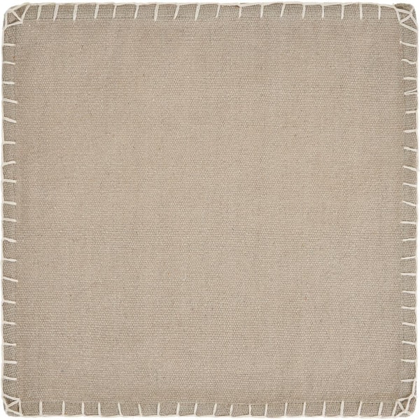 Unbranded Windy 15 in. x 15 in. Beige Embroidered Edge Square Cotton Placemats (Set of 4)