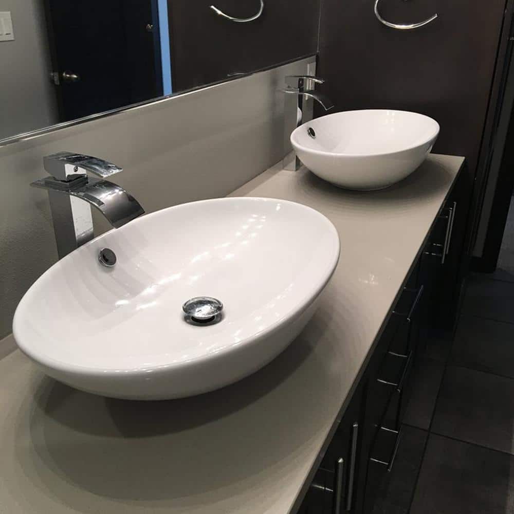 Polished Chrome Single-Handle Waterfall Vessel Sink Faucet