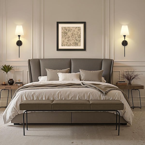 6 in. 1-Light Black Wall Sconce Wireless with Remote, Dimmable LED Wall Light for Bedroom Hallway (2-Pack)