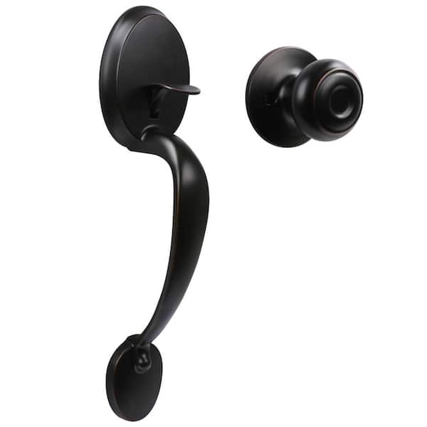 Defiant Wilmington Aged Bronze Door Handleset with Hartford Knob