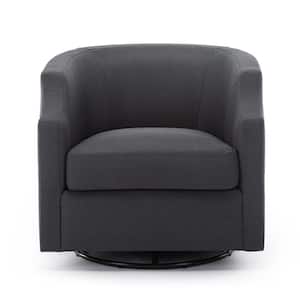 Infinity Grey Polyester Fabric Swivel Barrel Chair
