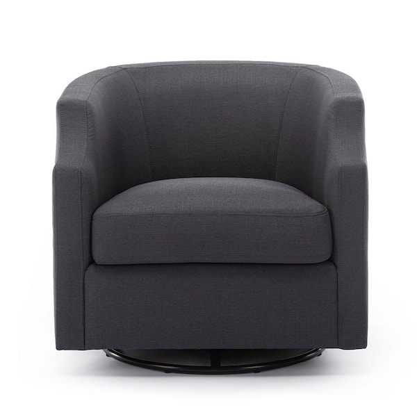 Infinity Grey Polyester Fabric Swivel Barrel Chair 8092-27 - The Home Depot