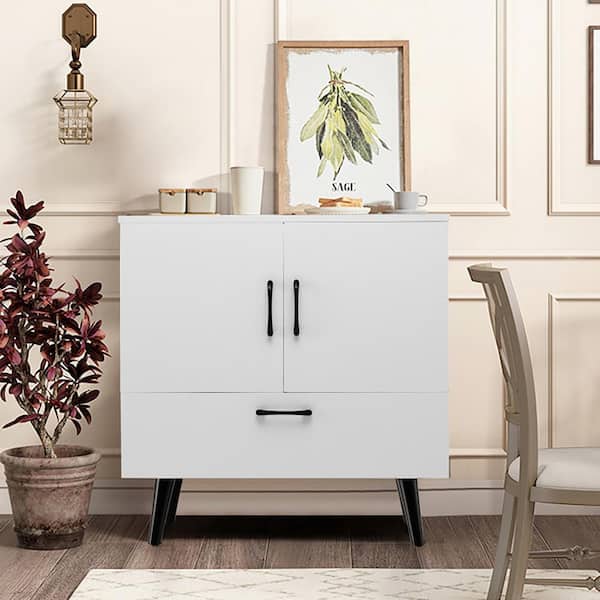 HONEY JOY Narrow Bathroom Storage Cabinet Freestanding Side Storage  Organizer with Adjustable Shelves Drawer White TOPB006671 - The Home Depot