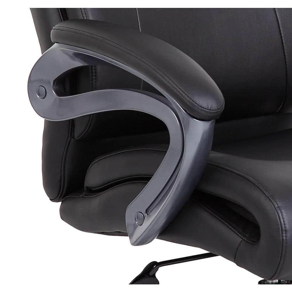 Ergonomic Metal Executive High Back Chair in Black LeatherPlus