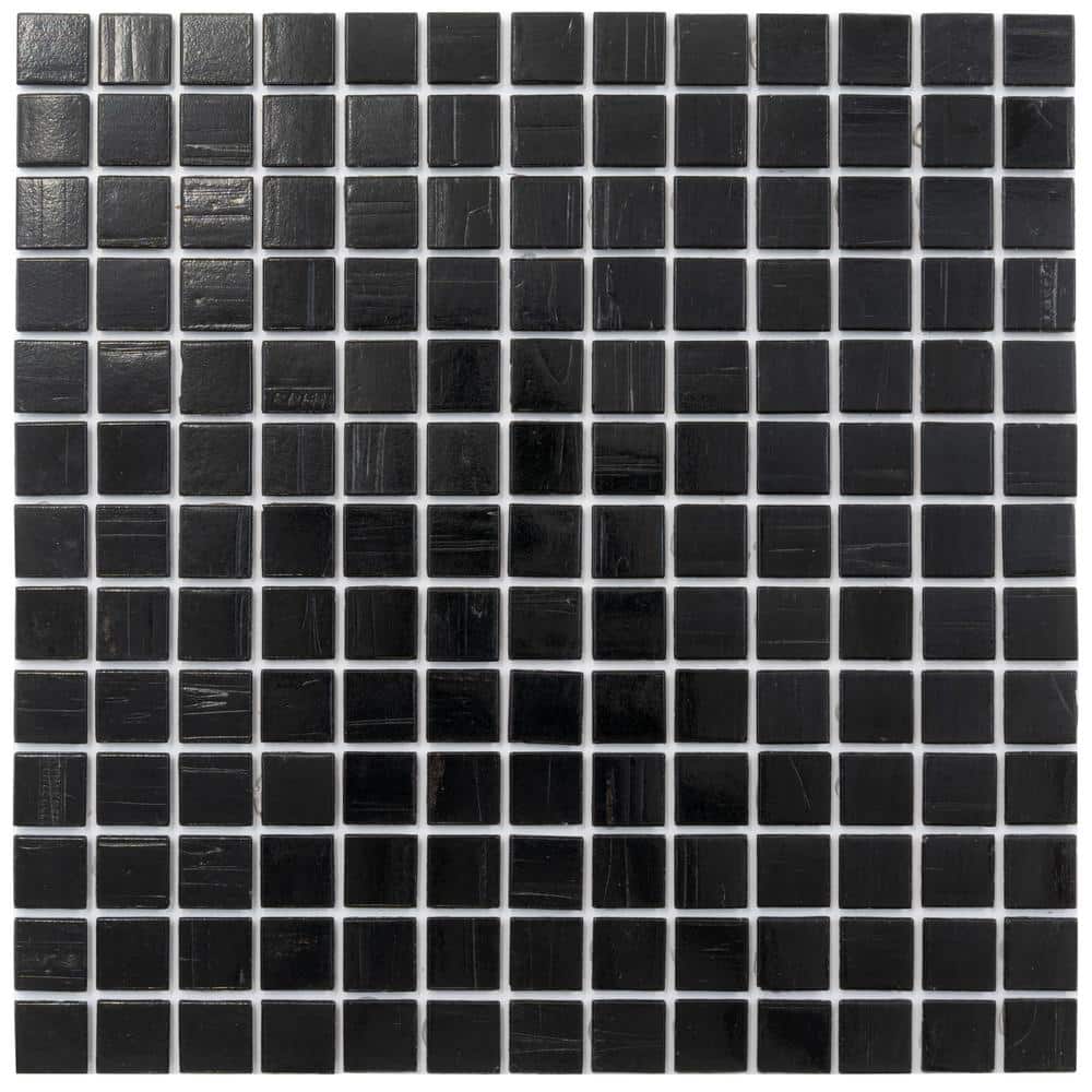 Celestial 4 in. x 6 in. Glossy Black Glass Mosaic Uniform square Wall & Floor Sample Tile (0.13 sq. ft./Piece) (1-Pack) price history on PriceWatchPro