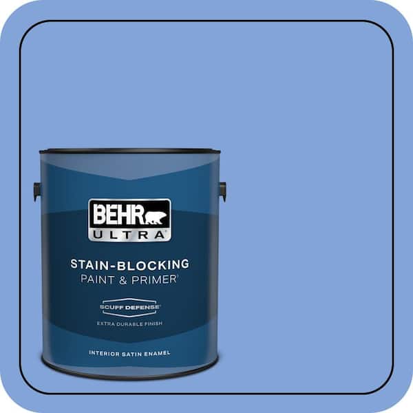 BEHR ULTRA 1 gal. #P530-4 Periwinkle Extra Durable Satin Enamel Interior Paint & Primer