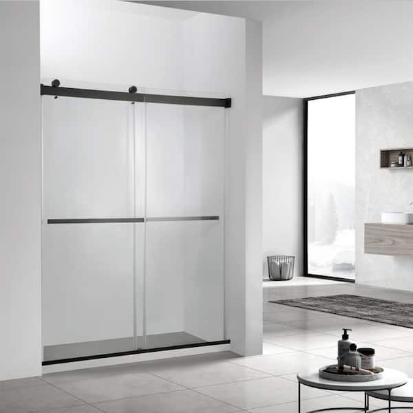 ROSWELL Spezia 64 in. W x 76 in. H Double Sliding Seimi-Frameless
