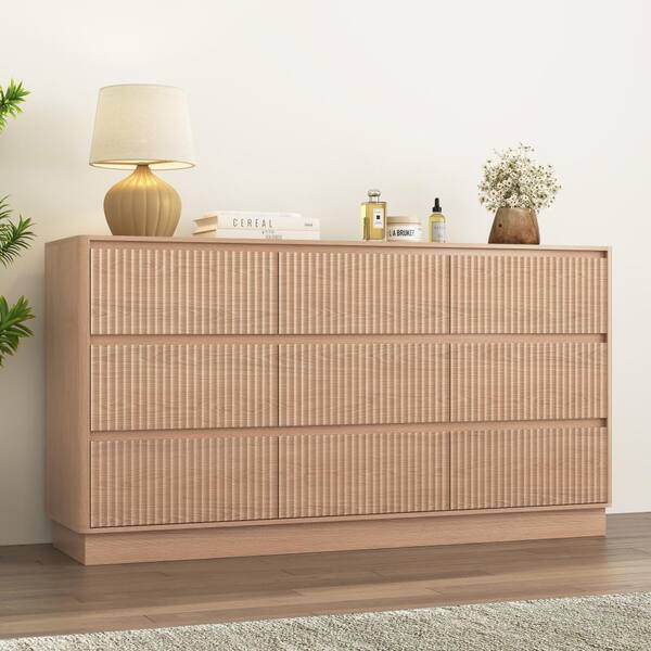 natural brown dresser Qualler 9 Drawer 59.1 in. Wide, Large Floor Chest of Drawers NEWDR387N it’s perfect for organizing category:Belts2 Women's Dresses - Calvin Color:Periblue*