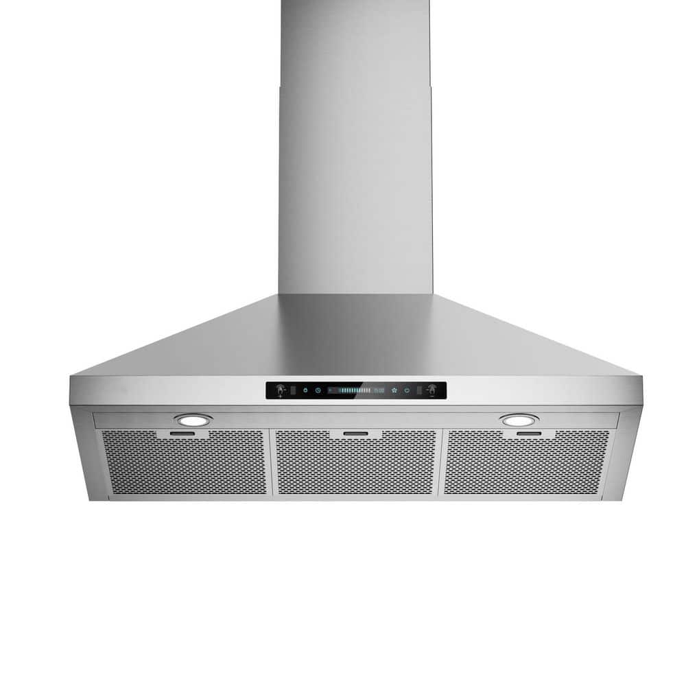 36 in. 600 CFM Convertible Ductless to Ducted Wall Mounted Range Hood in Stainless Steel with Carbon Filter and Gesture price history on PriceWatchPro