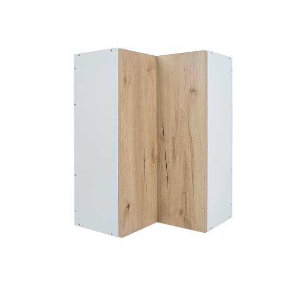 Cambridge Radiance 24 in. W x 12 in. D x 36 in. H Ready to Assemble Slab Corner Diagonal Kitchen Cabinet in Light Oak