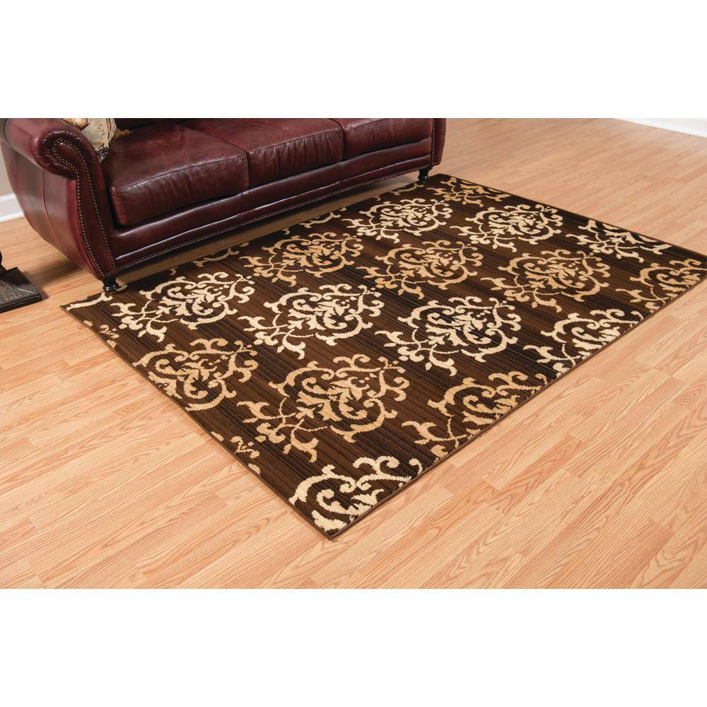 Dallas Countess Brown and Ivory Synthetic 5' x 7' Area Rug