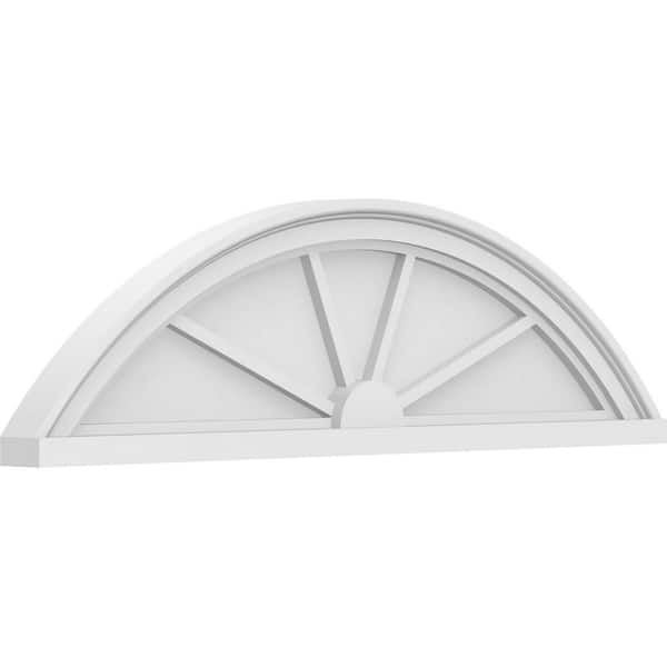 Ekena Millwork 2 in. x 34 in. x 9-1/2 in. Segment Arch 4-Spoke Architectural Grade PVC Pediment Moulding