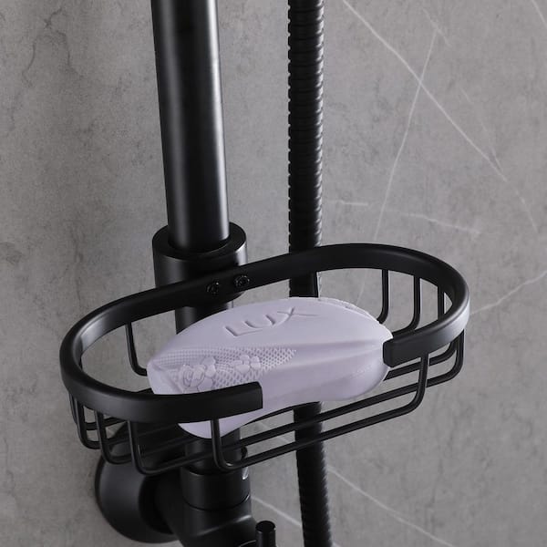 2-Spray Round Shower Head Wall Mount Fixed and Handheld Shower Head Flow Rate 1.8 GPM in Black (Valve Not Included)