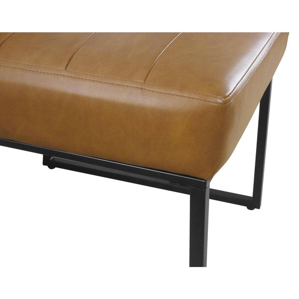 Carmel Faux Leather Upholstered Parsons Side Chair with Metal Legs