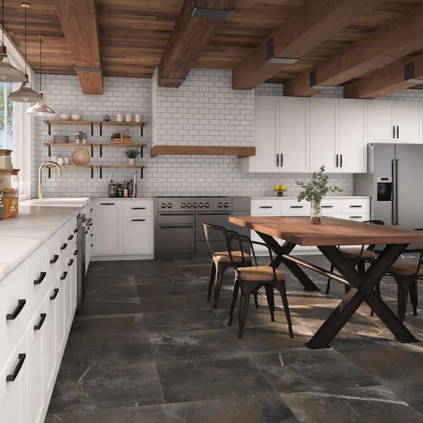 Highland Shore Graphite 6 in. x 6 in. Glazed Porcelain Tile Sample