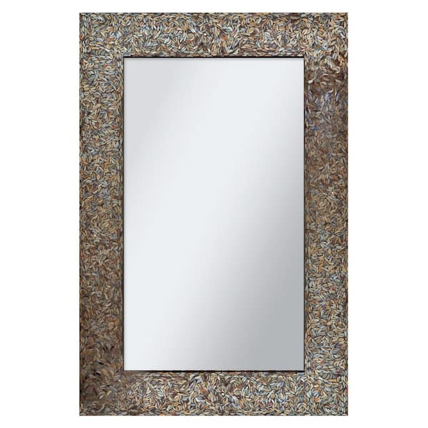 NOTRE DAME DESIGN Medium Rectangle Black Mosaic Modern Mirror (36 in. H x 24 in. W)