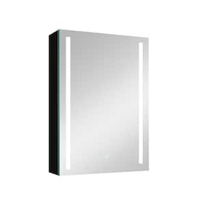 20 in. W x 30 in. H LED Rectangular Aluminum Surface Mounted Bathroom Medicine Cabinet with Mirror, Anti-Fog
