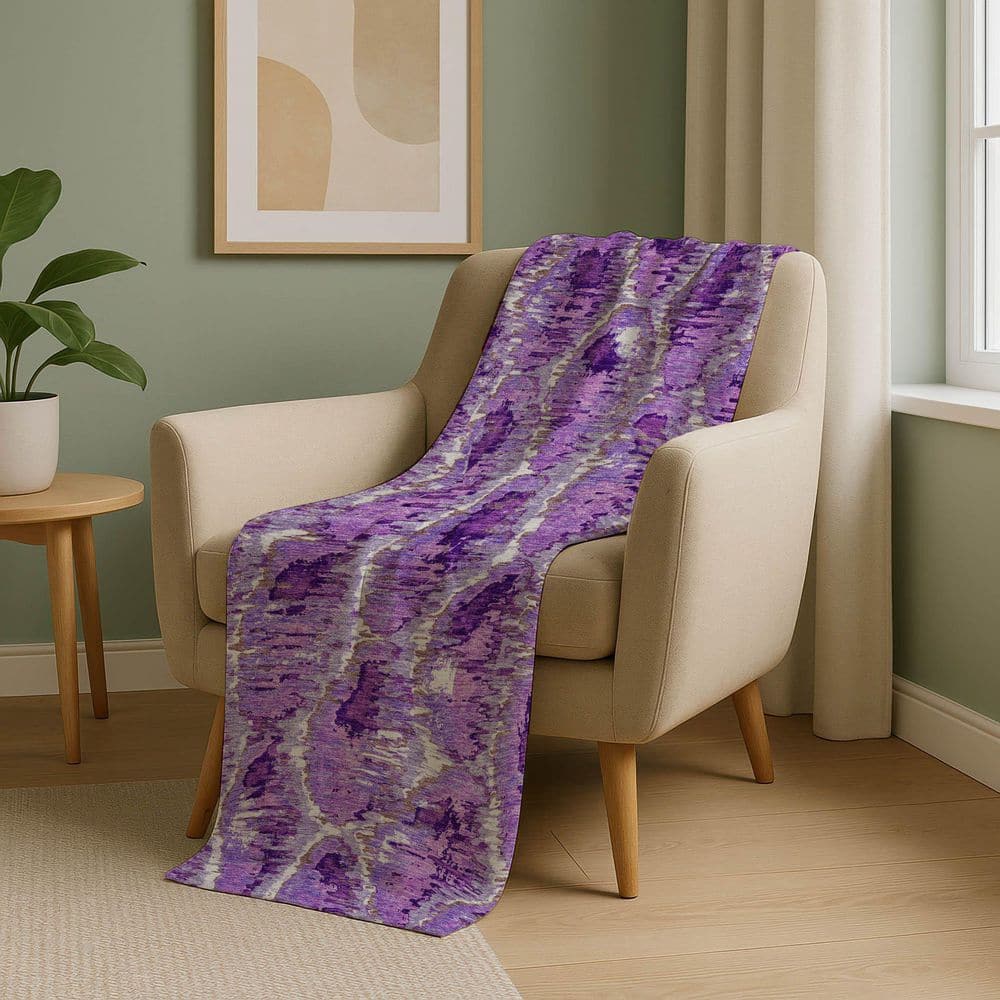 Rthro Rigs Addison Rugs Premium Machine Washable ASB767 Lavender 50 in. x 70 in ...