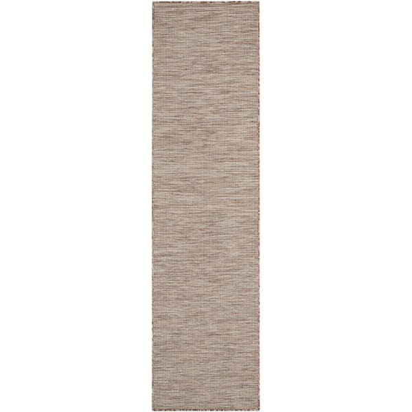 Positano Beige 2 ft. x 8 ft. Kitchen Runner Solid Modern Indoor/Outdoor Patio Area Rug