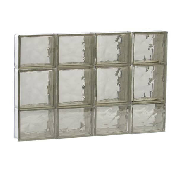 Clearly Secure 31 in. x 19.25 in. x 3.125 in. Frameless Wave Pattern Non-Vented Bronze Glass Block Window