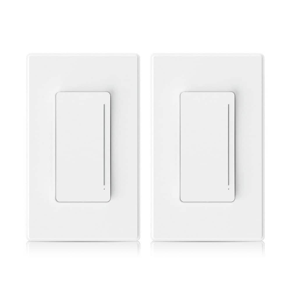 Smart Dimmer Light Switch Single Pole, 2.4GHz Wi-Fi Touch Dimmer Compatible w/Alexa and Google Assistant, White 2-Pieces price history on PriceWatchPro