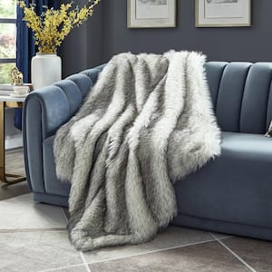 White Faux Fur Throw Blanket 50 in. x 60 in. Cozy Plush Throw Blanket