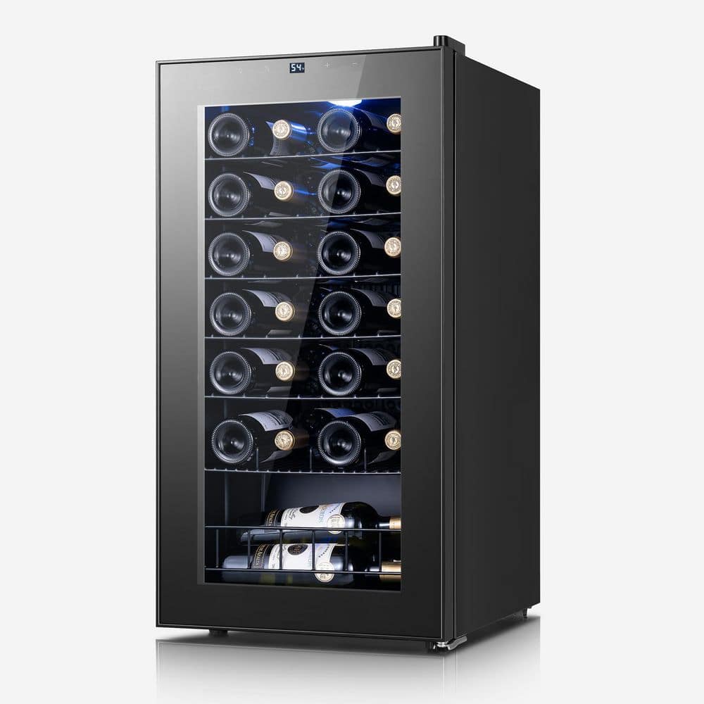 Single Zone 28-Bottle Freestanding Wine Cooler Fridge Cellar Cooling Unit Refrigerator w/Anti-U V Glass Door in Black price history on PriceWatchPro