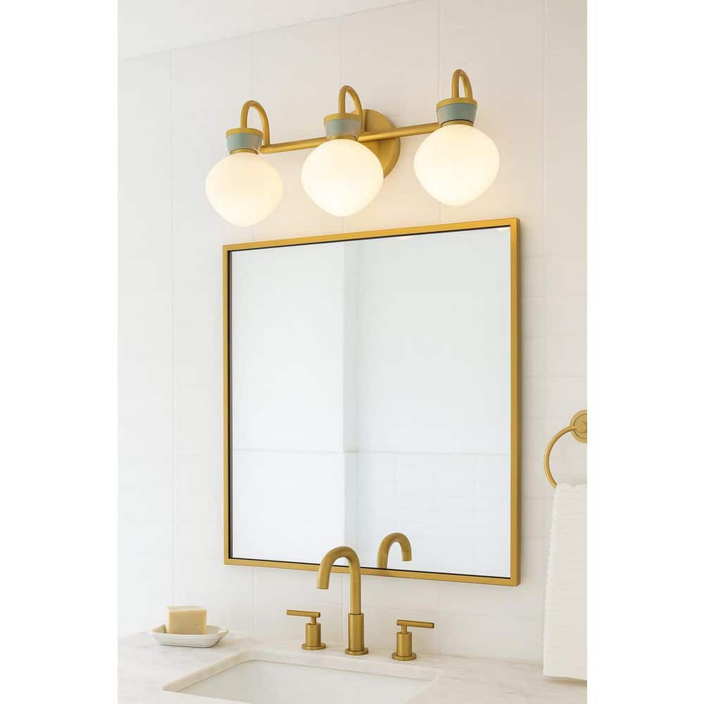 luceさま LARK Lucy 25.0 in. 3-Light Lacquered Brass Vanity Light 85593LCB