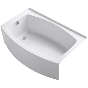 Expanse 5 ft. Acrylic Left-Hand Drain Rectangular Alcove Bathtub in White