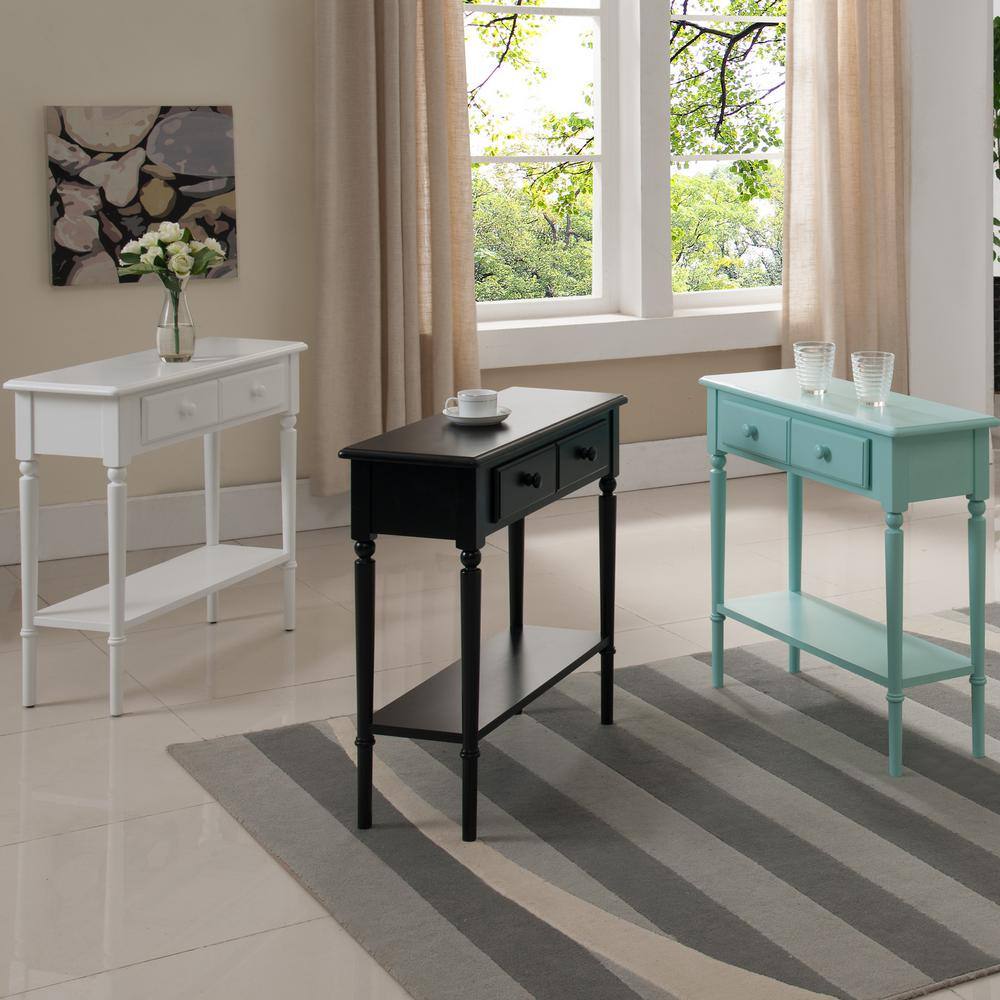 Swan Black Coastal Wood Sofa Console with Storage