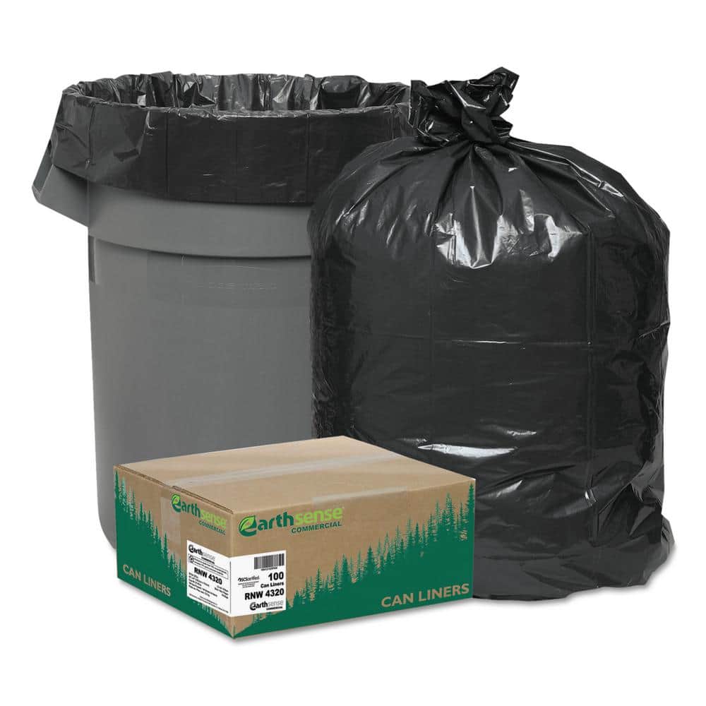 56 Gal. 2 mil 43 in. x 47 in. Black Linear Low Density Recycled Can Liners 