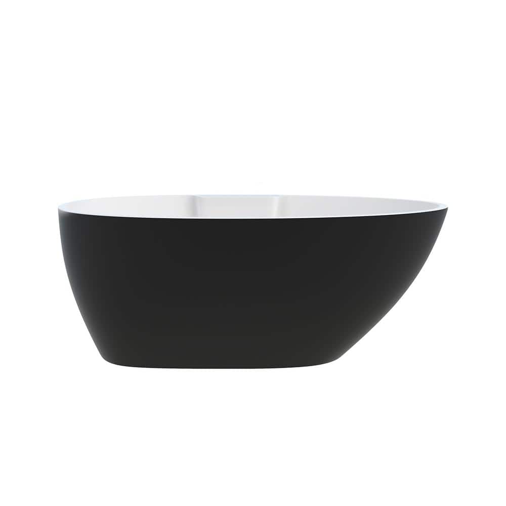 Hadiya 56 in. x 30 in. Soaking Bathtub with End Drain in Black/Matte price history on PriceWatchPro